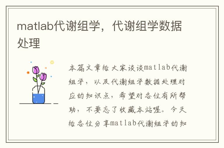 matlab代谢组学，代谢组学数据处理