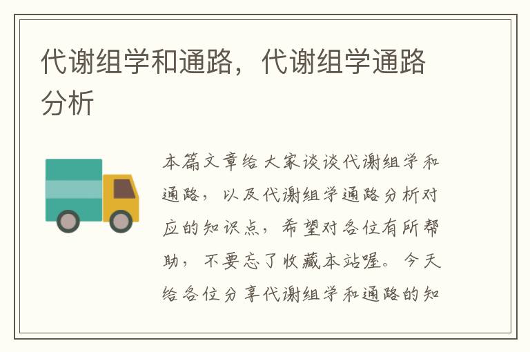 代谢组学和通路，代谢组学通路分析