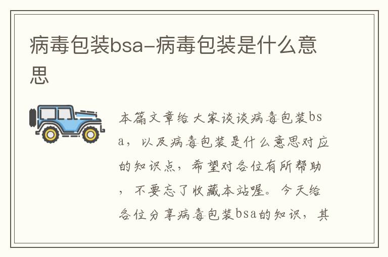 病毒包装bsa-病毒包装是什么意思