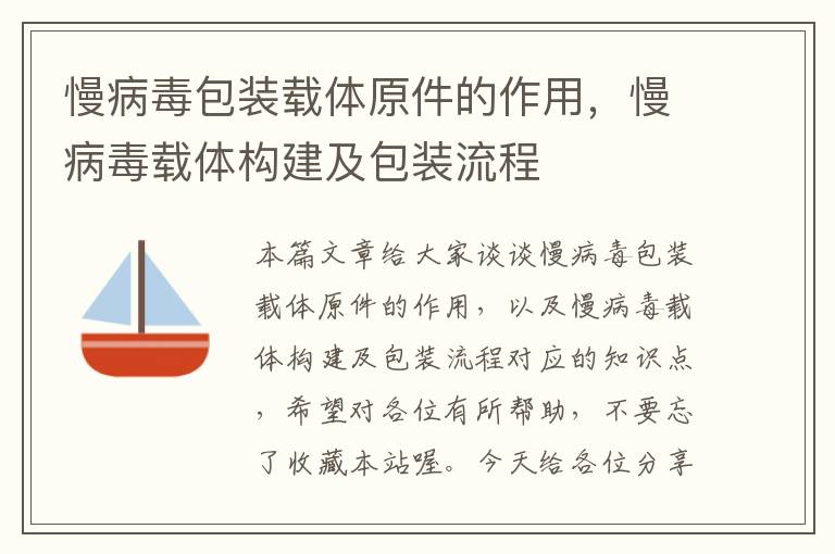 慢病毒包装载体原件的作用，慢病毒载体构建及包装流程