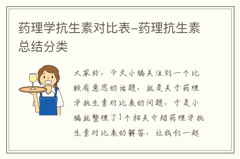 药理学抗生素对比表-药理抗生素总结分类