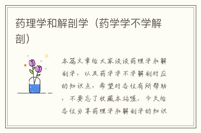 药理学和解剖学（药学学不学解剖）