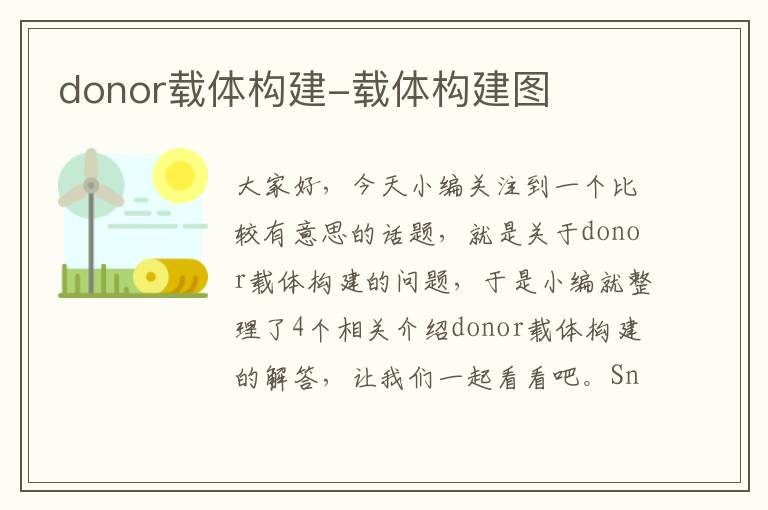 donor载体构建-载体构建图