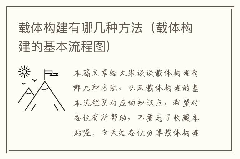 载体构建有哪几种方法（载体构建的基本流程图）