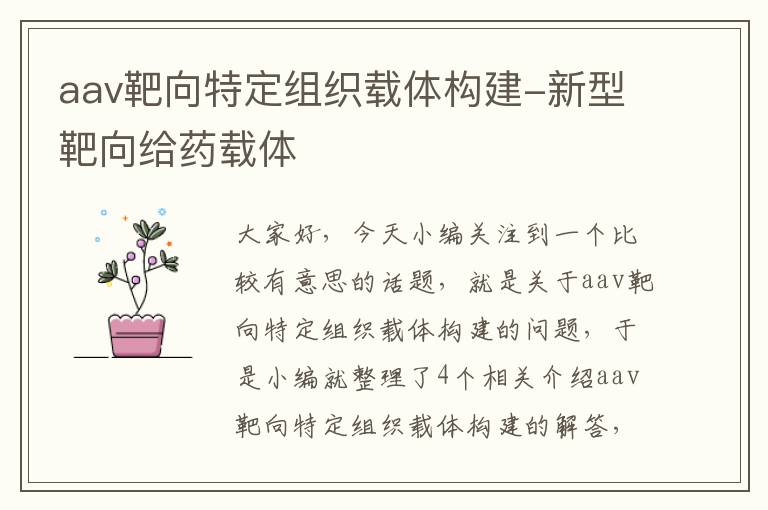 aav靶向特定组织载体构建-新型靶向给药载体