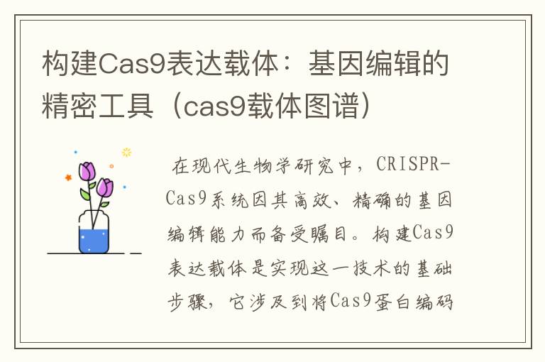 构建Cas9表达载体：基因编辑的精密工具（cas9载体图谱）