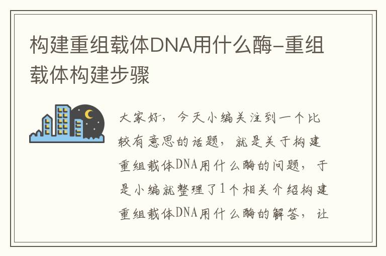 构建重组载体DNA用什么酶-重组载体构建步骤