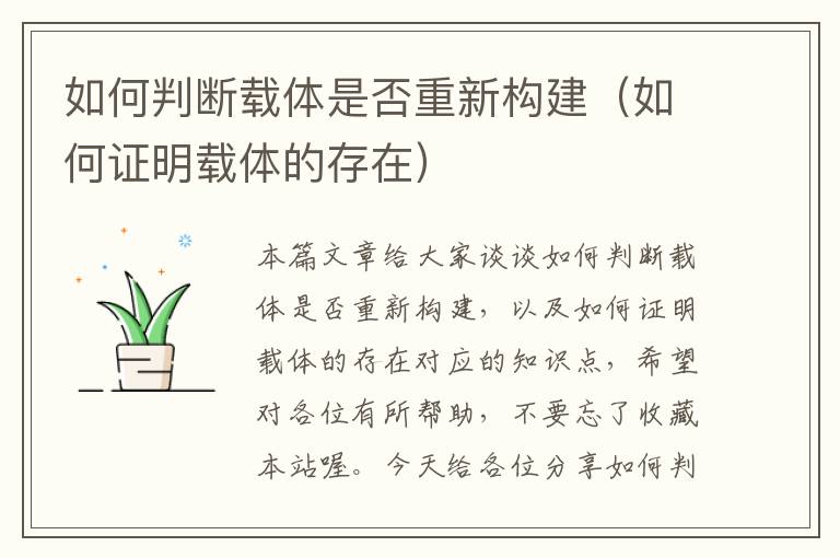 如何判断载体是否重新构建（如何证明载体的存在）