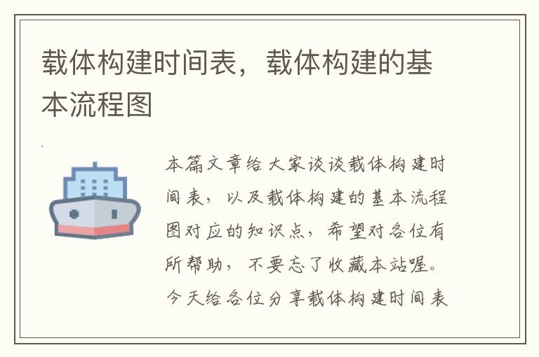 载体构建时间表，载体构建的基本流程图