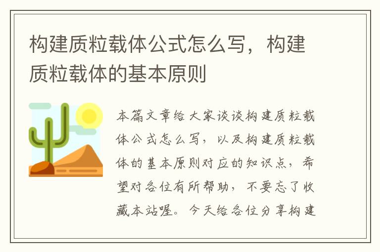 构建质粒载体公式怎么写，构建质粒载体的基本原则