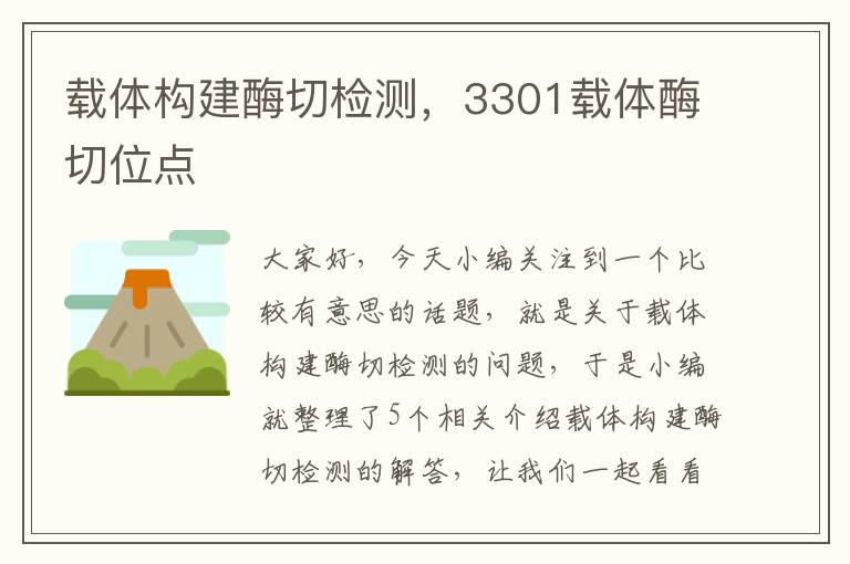 载体构建酶切检测，3301载体酶切位点