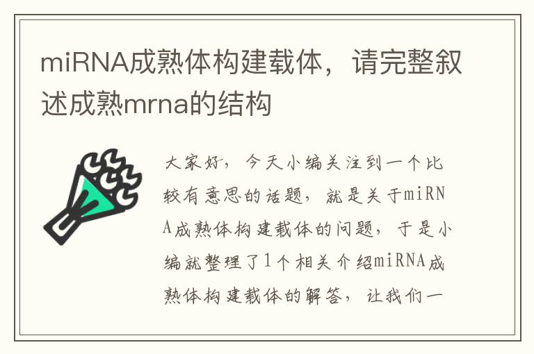 miRNA成熟体构建载体，请完整叙述成熟mrna的结构