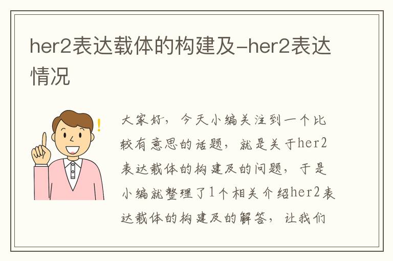 her2表达载体的构建及-her2表达情况