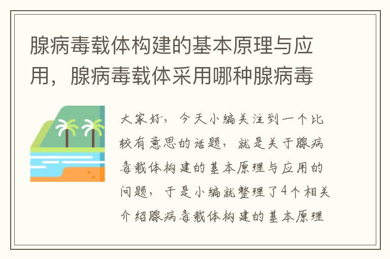 腺病毒载体构建的基本原理与应用，腺病毒载体采用哪种腺病毒