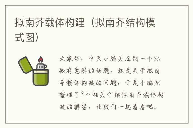 拟南芥载体构建（拟南芥结构模式图）