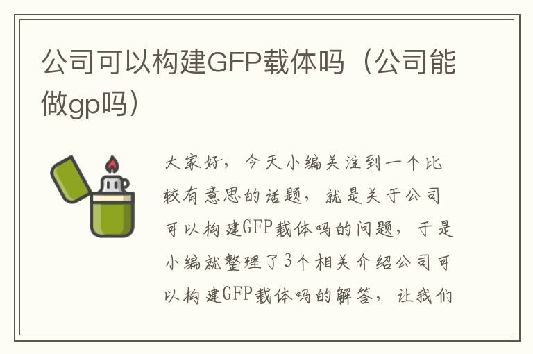 公司可以构建GFP载体吗（公司能做gp吗）