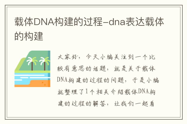 载体DNA构建的过程-dna表达载体的构建