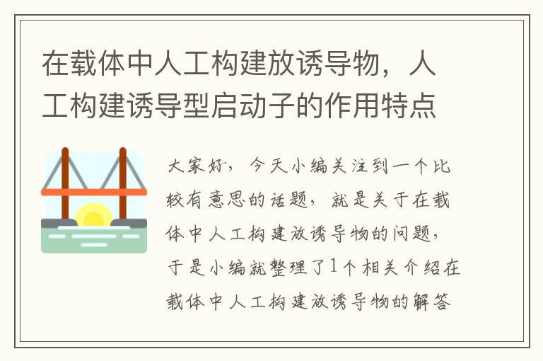 在载体中人工构建放诱导物，人工构建诱导型启动子的作用特点