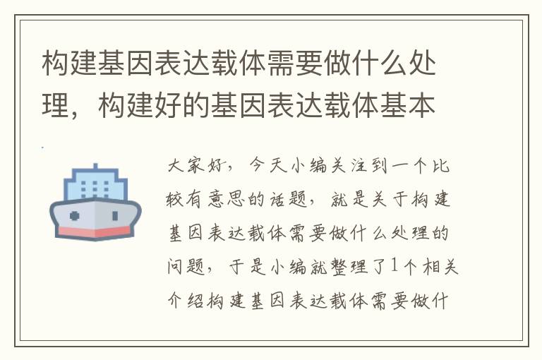 构建基因表达载体需要做什么处理，构建好的基因表达载体基本结构