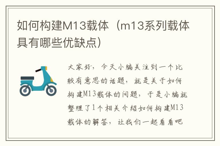 如何构建M13载体（m13系列载体具有哪些优缺点）