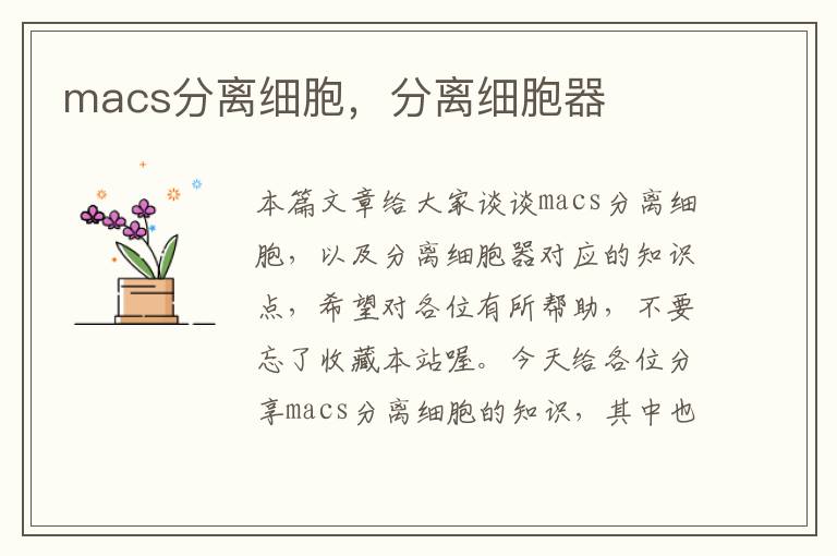 macs分离细胞，分离细胞器