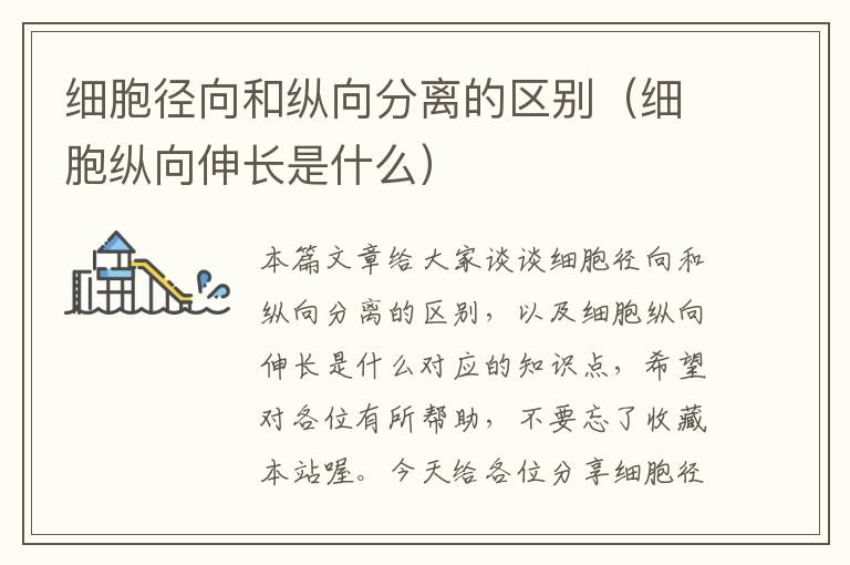 细胞径向和纵向分离的区别（细胞纵向伸长是什么）