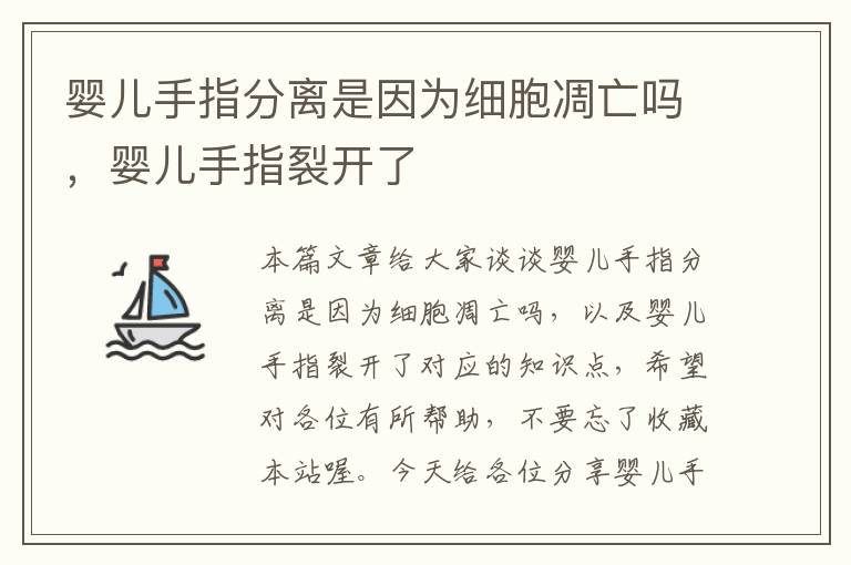 婴儿手指分离是因为细胞凋亡吗，婴儿手指裂开了