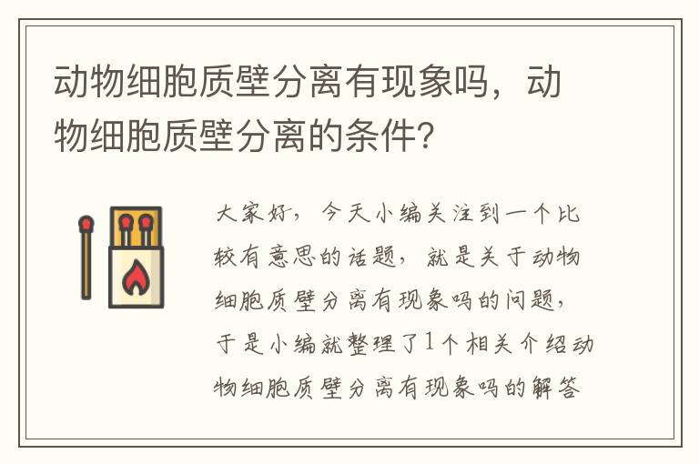 动物细胞质壁分离有现象吗，动物细胞质壁分离的条件？