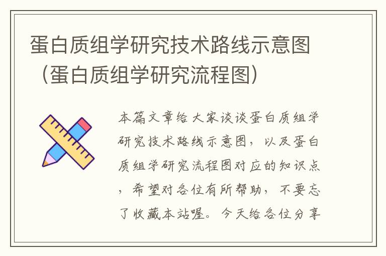 蛋白质组学研究技术路线示意图（蛋白质组学研究流程图）