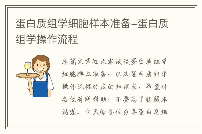 蛋白质组学细胞样本准备-蛋白质组学操作流程