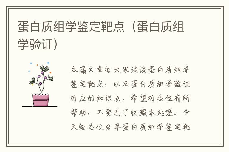 蛋白质组学鉴定靶点（蛋白质组学验证）