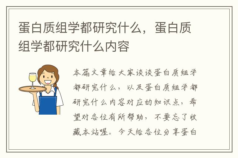 蛋白质组学都研究什么，蛋白质组学都研究什么内容