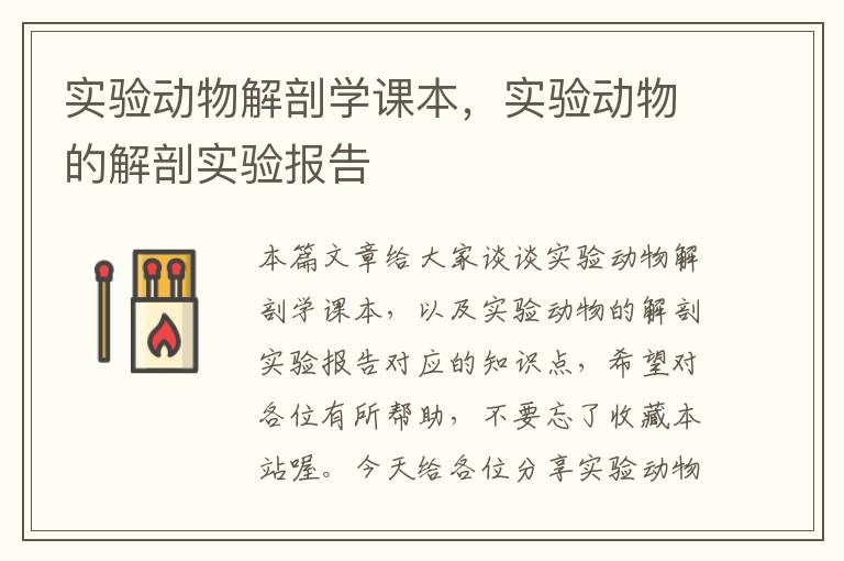 实验动物解剖学课本，实验动物的解剖实验报告