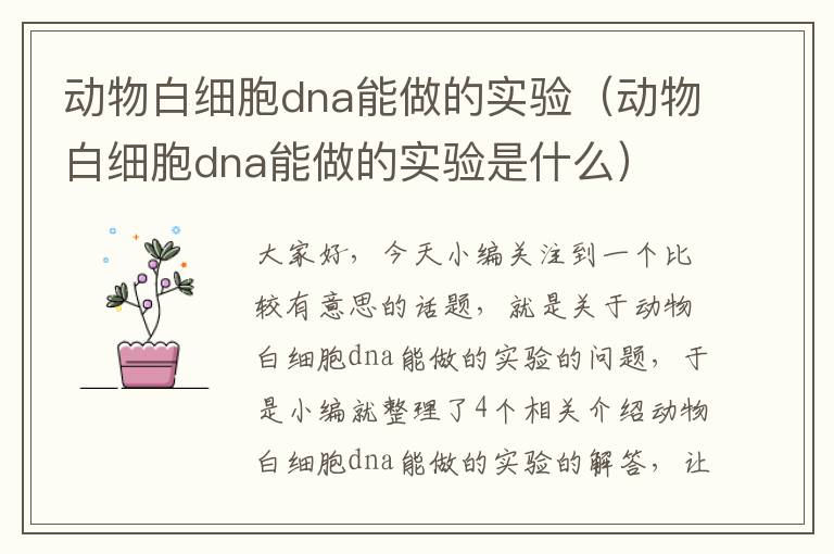 动物白细胞dna能做的实验（动物白细胞dna能做的实验是什么）