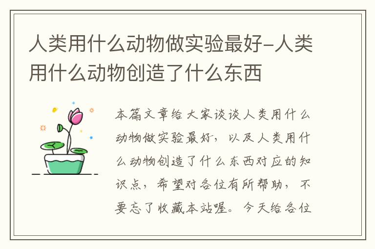 人类用什么动物做实验最好-人类用什么动物创造了什么东西