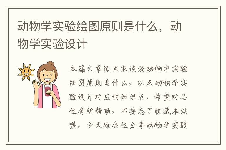 动物学实验绘图原则是什么，动物学实验设计